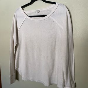 Lucky Brand White Relaxed Long Sleeve Hoodie